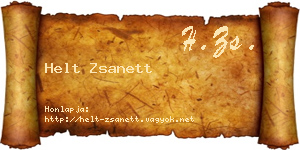 Helt Zsanett névjegykártya